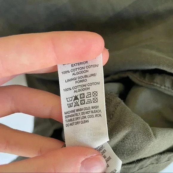 Lucky Brand Camo Military Shirt Dress Olive Green Long Sleeve Button Down S - Picture 7 of 8